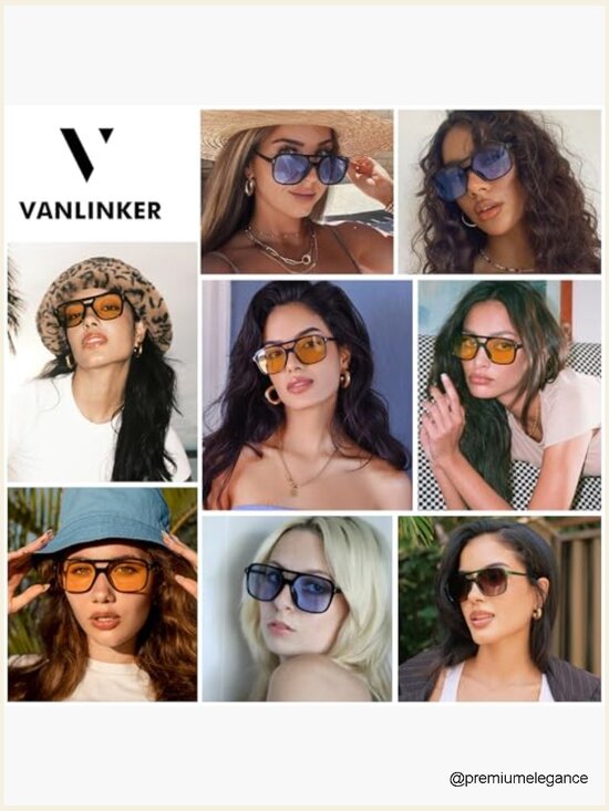 Retro Vintage Square Aviator Sunglasses for Women Men Funky main image 5